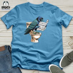 Raven Reading Newspaper Unisex T Shirt Gift For Animal Lover