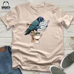 Raven Reading Newspaper Unisex T Shirt Gift For Animal Lover