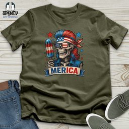 Merica Skull Unisex T Shirt Gift For Animal Lover