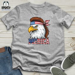 Merica Eagle Softstyle Tee Gift For Animal Lover