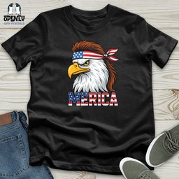 Merica Eagle Softstyle Tee Gift For Animal Lover