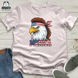 Merica Eagle Softstyle Tee Gift For Animal Lover