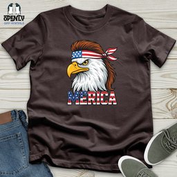 Merica Eagle Softstyle Tee Gift For Animal Lover