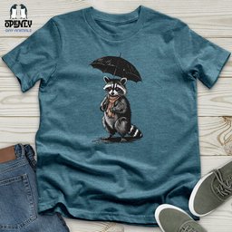 Raccoon Holding Umbrella Unisex T Shirt Gift For Animal Lover