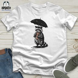 Raccoon Holding Umbrella Unisex T Shirt Gift For Animal Lover