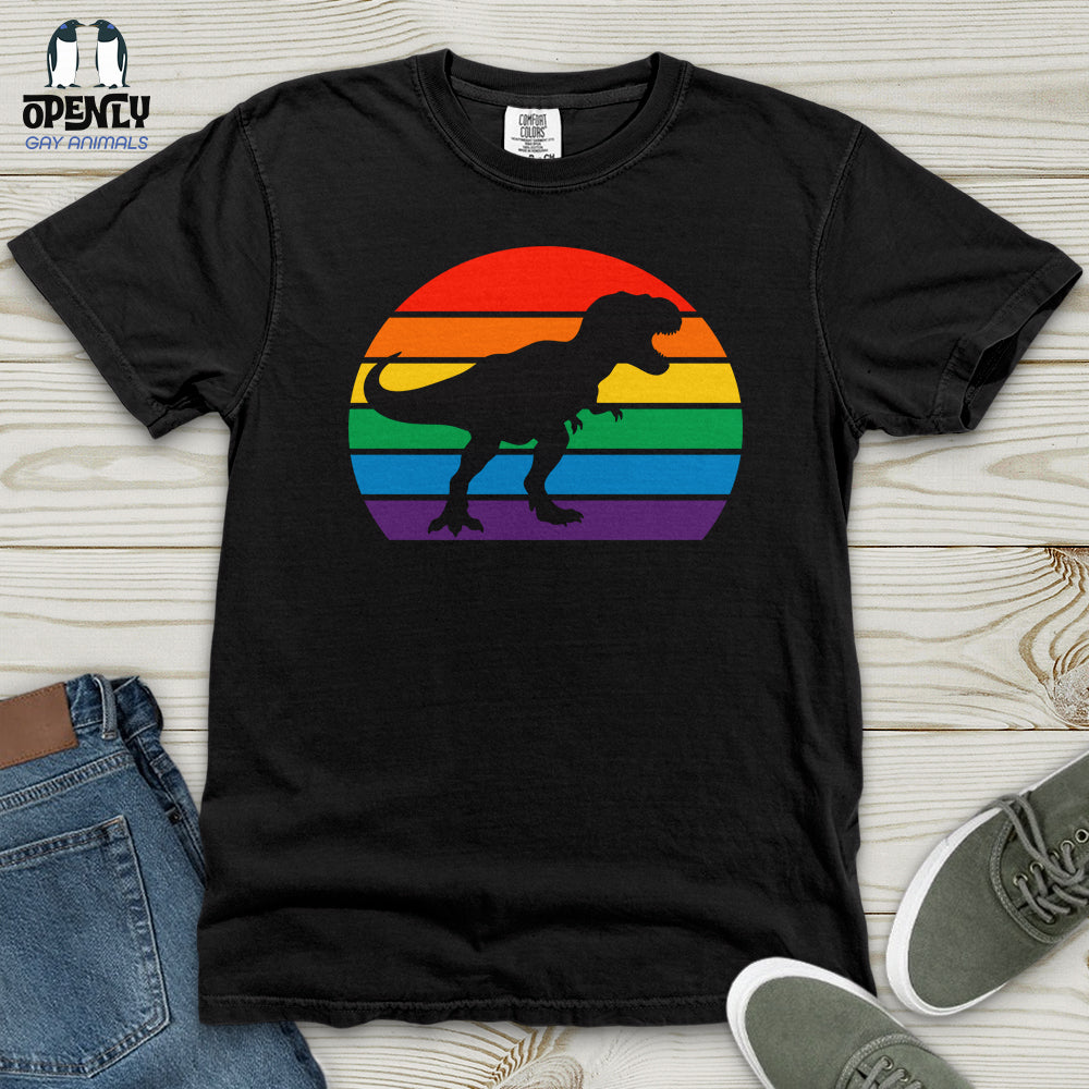 Rainbow Dinosaur T Rex Heavy Cotton Comfort Colors Tee Gift For Dinosaur Lover