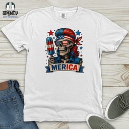 Merica Skull Heavy Cotton Comfort Colors Tee Gift For Animal Lover