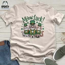Meow Luck Unisex T Shirt Gift For Cat Lover