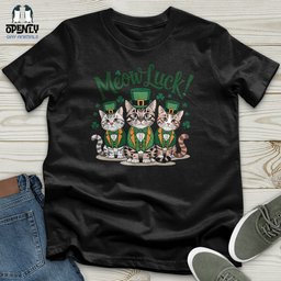 Meow Luck Unisex T Shirt Gift For Cat Lover