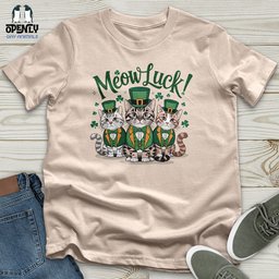 Meow Luck Unisex T Shirt Gift For Cat Lover