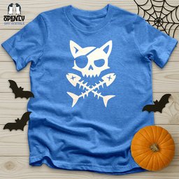 Pirate Cat And Fish Skull Unisex T Shirt Gift For Cat Lover