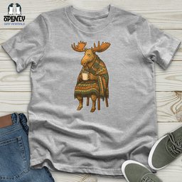 Moose Drinking Coffee Unisex T Shirt Gift For Animal Lover