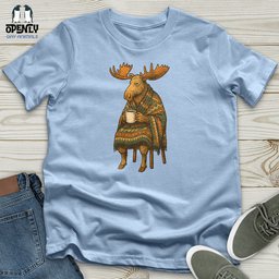Moose Drinking Coffee Unisex T Shirt Gift For Animal Lover