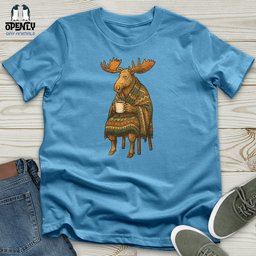 Moose Drinking Coffee Unisex T Shirt Gift For Animal Lover