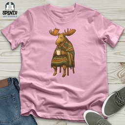 Moose Drinking Coffee Unisex T Shirt Gift For Animal Lover
