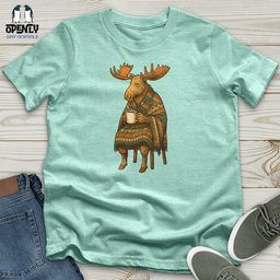 Moose Drinking Coffee Unisex T Shirt Gift For Animal Lover