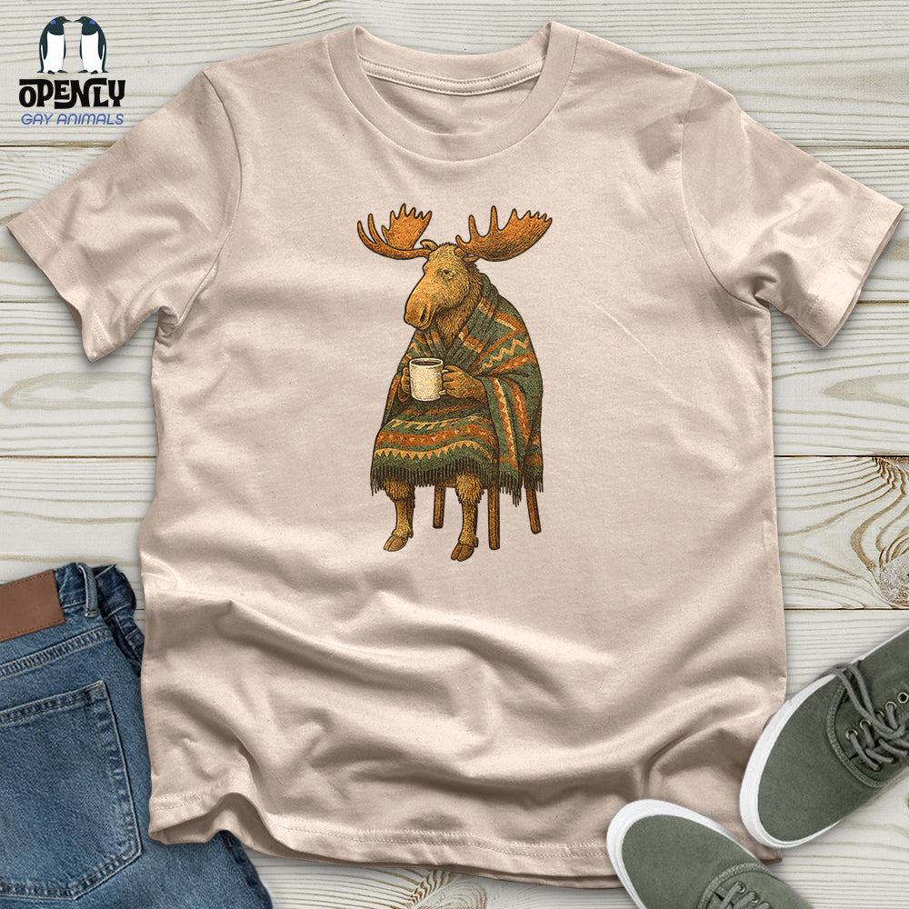 Moose Drinking Coffee Unisex T Shirt Gift For Animal Lover