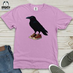 Raven Wearing Sneakers Heavy Cotton Comfort Colors Tee Gift For Animal Lover