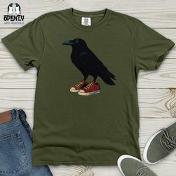 Raven Wearing Sneakers Heavy Cotton Comfort Colors Tee Gift For Animal Lover