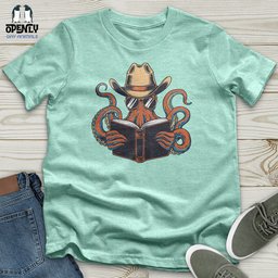 Octopus Reading Book Unisex T Shirt Gift For Animal Lover