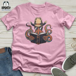 Octopus Reading Book Unisex T Shirt Gift For Animal Lover