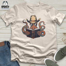 Octopus Reading Book Unisex T Shirt Gift For Animal Lover