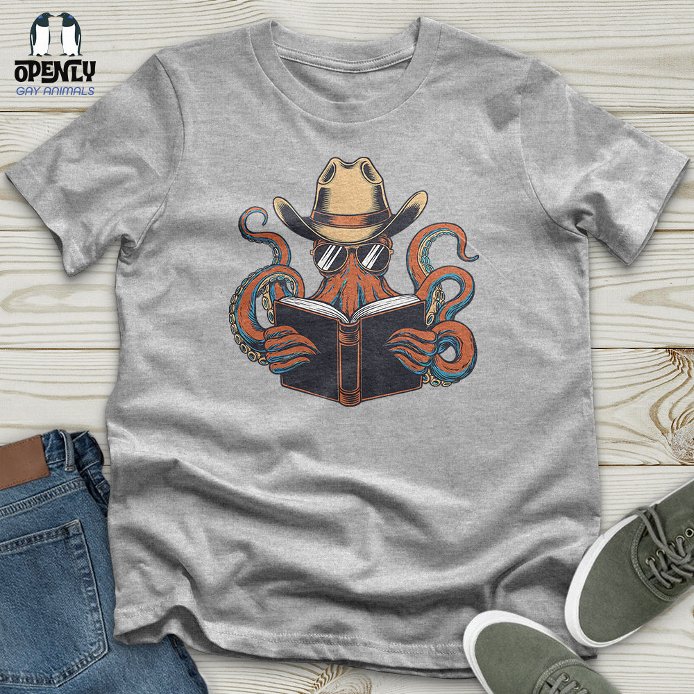 Octopus Reading Book Unisex T Shirt Gift For Animal Lover