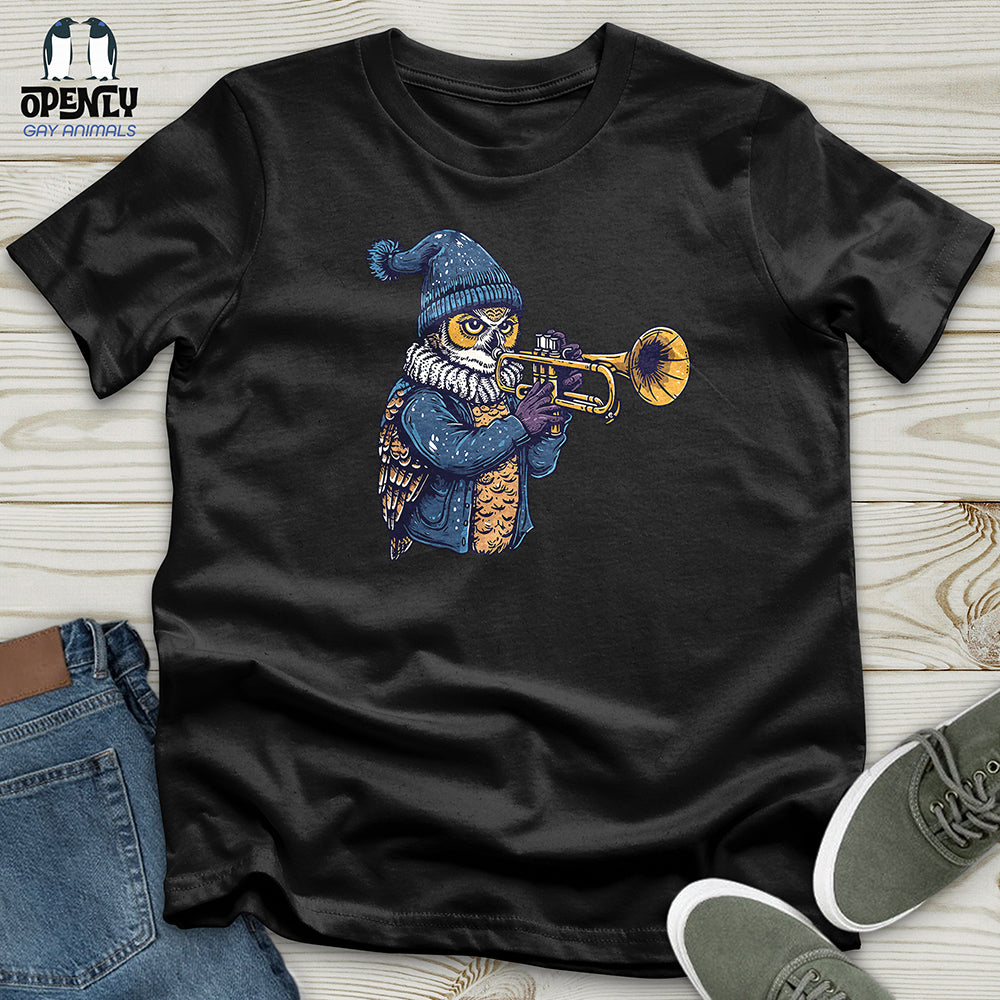 Owl Trumpet Performance Unisex T Shirt Gift For Animal Lover