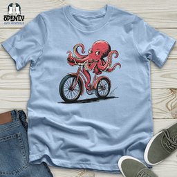 Octopus Riding Bicycle Unisex T Shirt Gift For Animal Lover