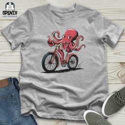 Octopus Riding Bicycle Unisex T Shirt Gift For Animal Lover