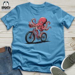 Octopus Riding Bicycle Unisex T Shirt Gift For Animal Lover
