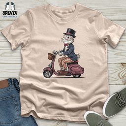 Rabbit Riding A Scooter Unisex T Shirt Gift For Animal Lover