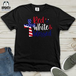 Red White Blessed Heavy Cotton Comfort Colors Tee Gift For Animal Lover