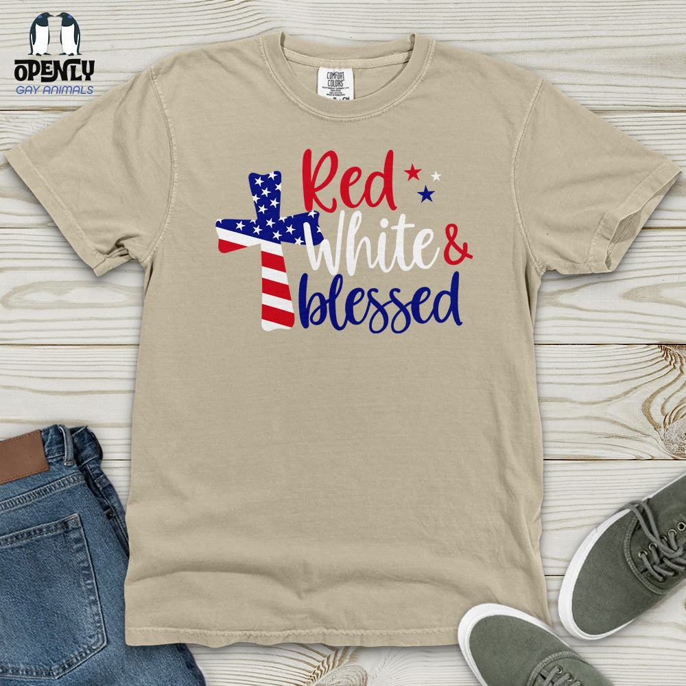 Red White Blessed Heavy Cotton Comfort Colors Tee Gift For Animal Lover