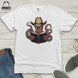 Octopus Reading Book Heavy Cotton Comfort Colors Tee Gift For Animal Lover