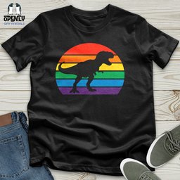 Rainbow Dinosaur T Rex Unisex T Shirt Gift For Dinosaur Lover