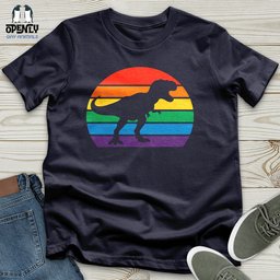 Rainbow Dinosaur T Rex Unisex T Shirt Gift For Dinosaur Lover