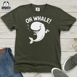 Oh Whale Heavy Cotton Comfort Colors Tee Gift For Animal Lover