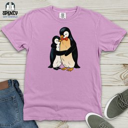 Penguin Embrace Heavy Cotton Comfort Colors Tee Gift For Animal Lover