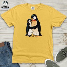 Penguin Embrace Heavy Cotton Comfort Colors Tee Gift For Animal Lover