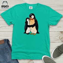 Penguin Embrace Heavy Cotton Comfort Colors Tee Gift For Animal Lover