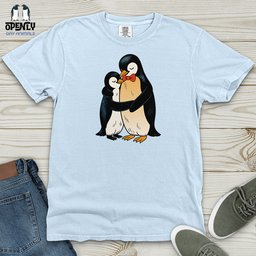 Penguin Embrace Heavy Cotton Comfort Colors Tee Gift For Animal Lover