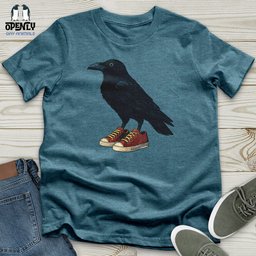 Raven Wearing Sneakers Unisex T Shirt Gift For Animal Lover