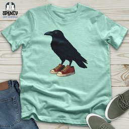 Raven Wearing Sneakers Unisex T Shirt Gift For Animal Lover