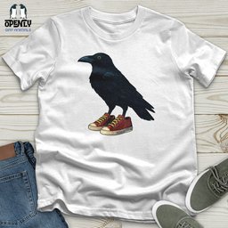 Raven Wearing Sneakers Unisex T Shirt Gift For Animal Lover