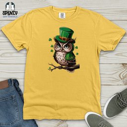 Owl Heavy Cotton Comfort Colors Tee Gift For Animal Lover