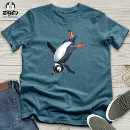 Penguin Sliding Fun Unisex T Shirt Gift For Animal Lover