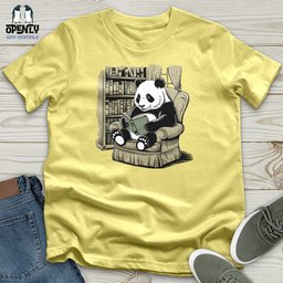 Panda Reading Book Unisex T Shirt Gift For Animal Lover