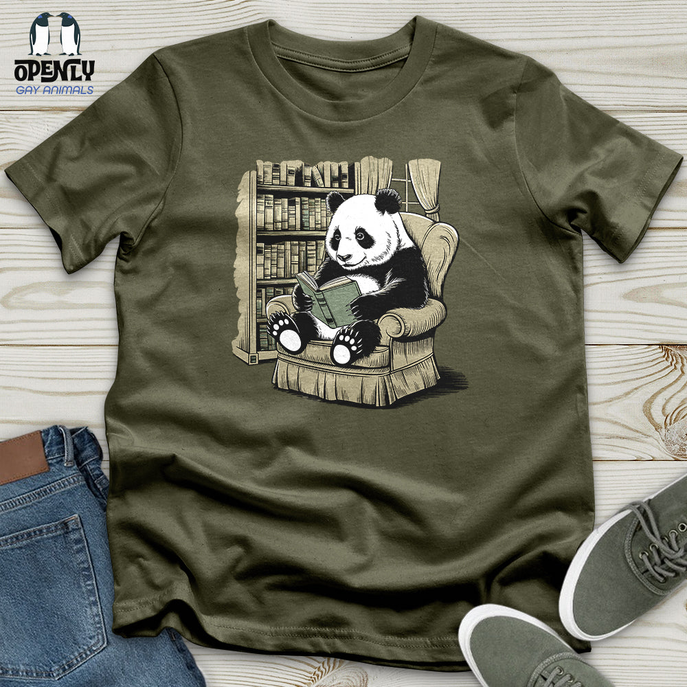 Panda Reading Book Unisex T Shirt Gift For Animal Lover