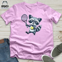 Raccoon Tennis Pro Unisex T Shirt Gift For Animal Lover